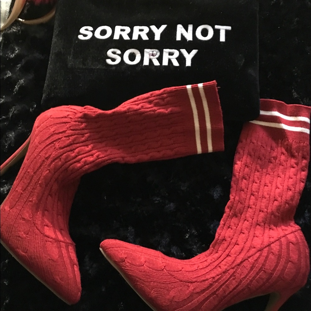 Ankle sock boot 5"in heels in red!